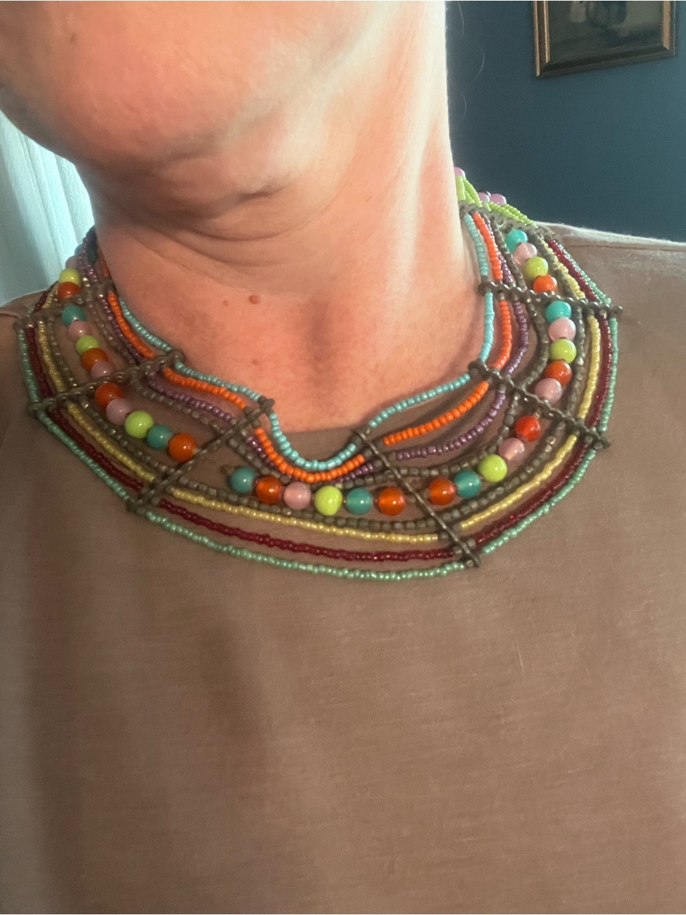 Multicolor Beaded Statement Necklace - Women Jewelry
